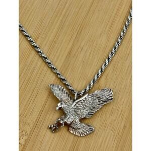 Vintage Silver Eagle Pendant Necklace